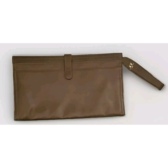 Morris‎ Moskowitz Leather Evening Bag Envelope Clutch MM Gold Hardware Vintage - Picture 1 of 12